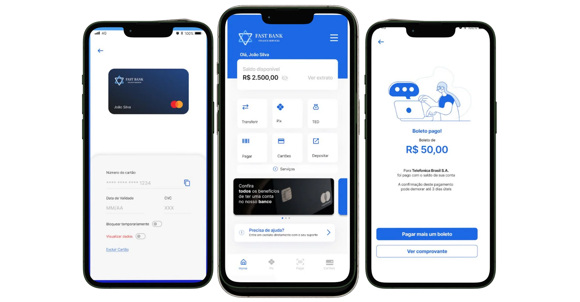 Exemplo de Aplicativo Fast bank digital